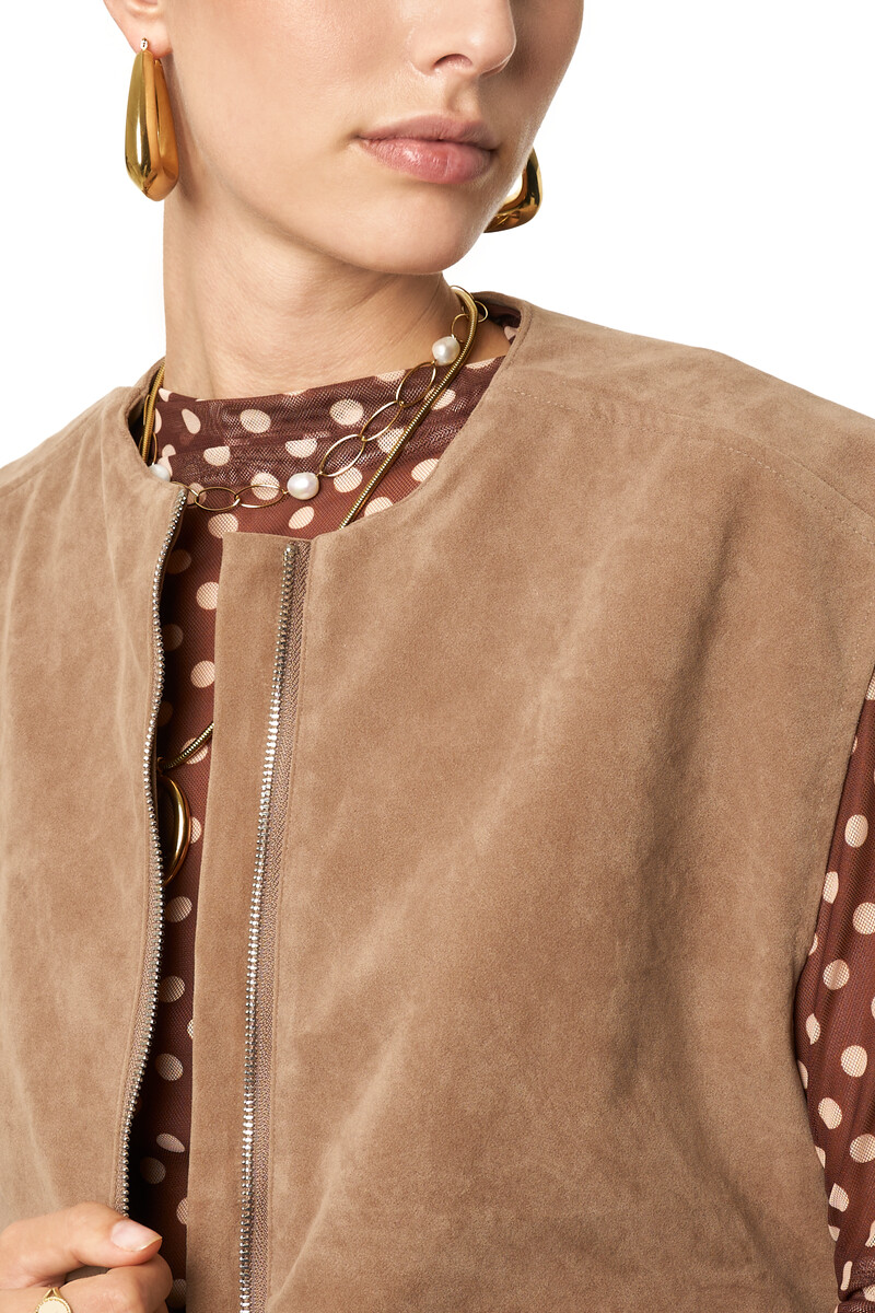 Brown gilet in suede look | My Jewellery