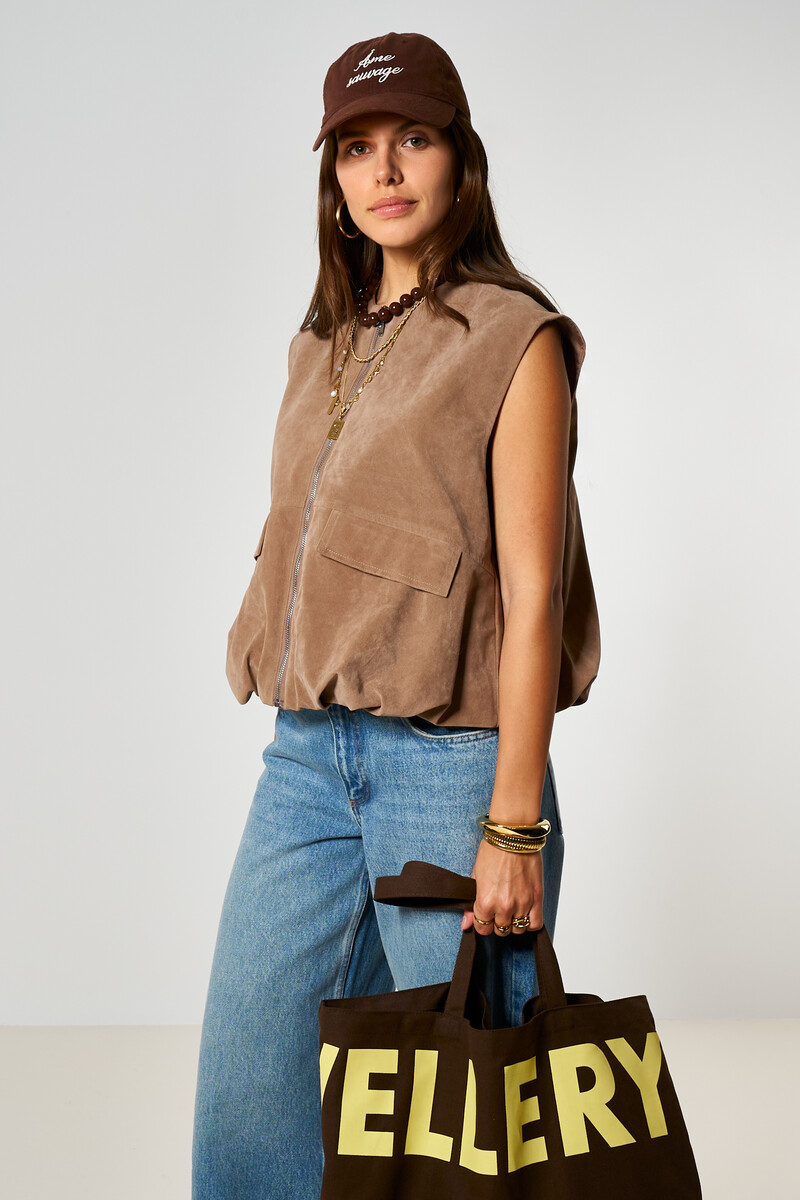 Brown gilet in suede look | My Jewellery