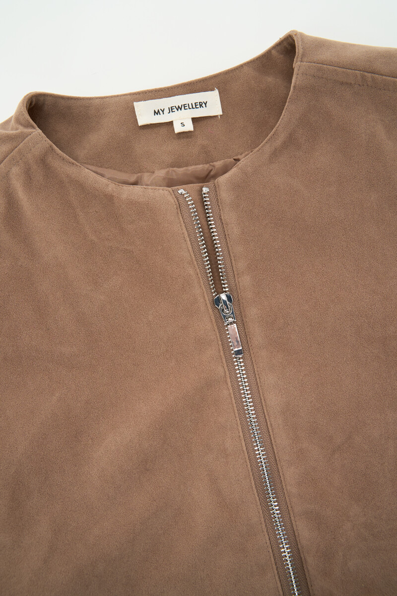 Brown gilet in suede look | My Jewellery