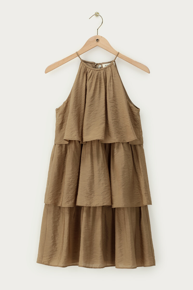 Brown halter dress with layers | My Jewellery