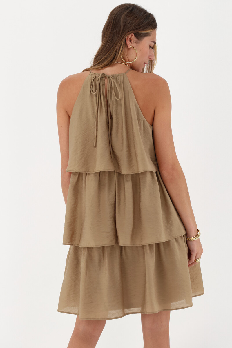 Brown halter dress with layers | My Jewellery