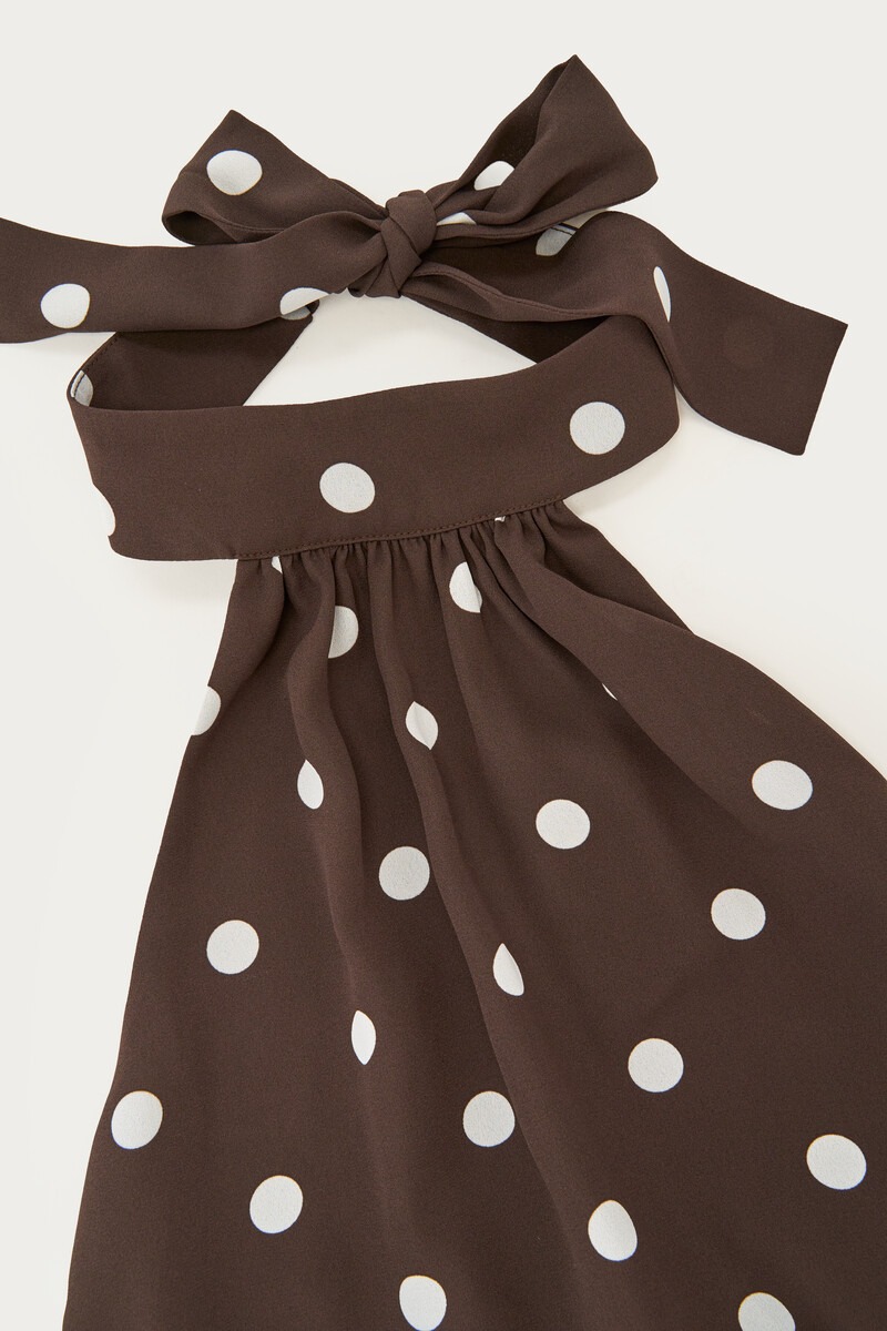 Brown halter top with polka dots | My Jewellery