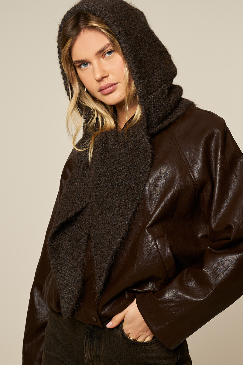 Brown hooded scarf | My Jewellery