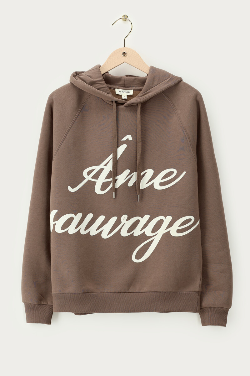Brown hoodie "Ame sauvage" | My jewellery
