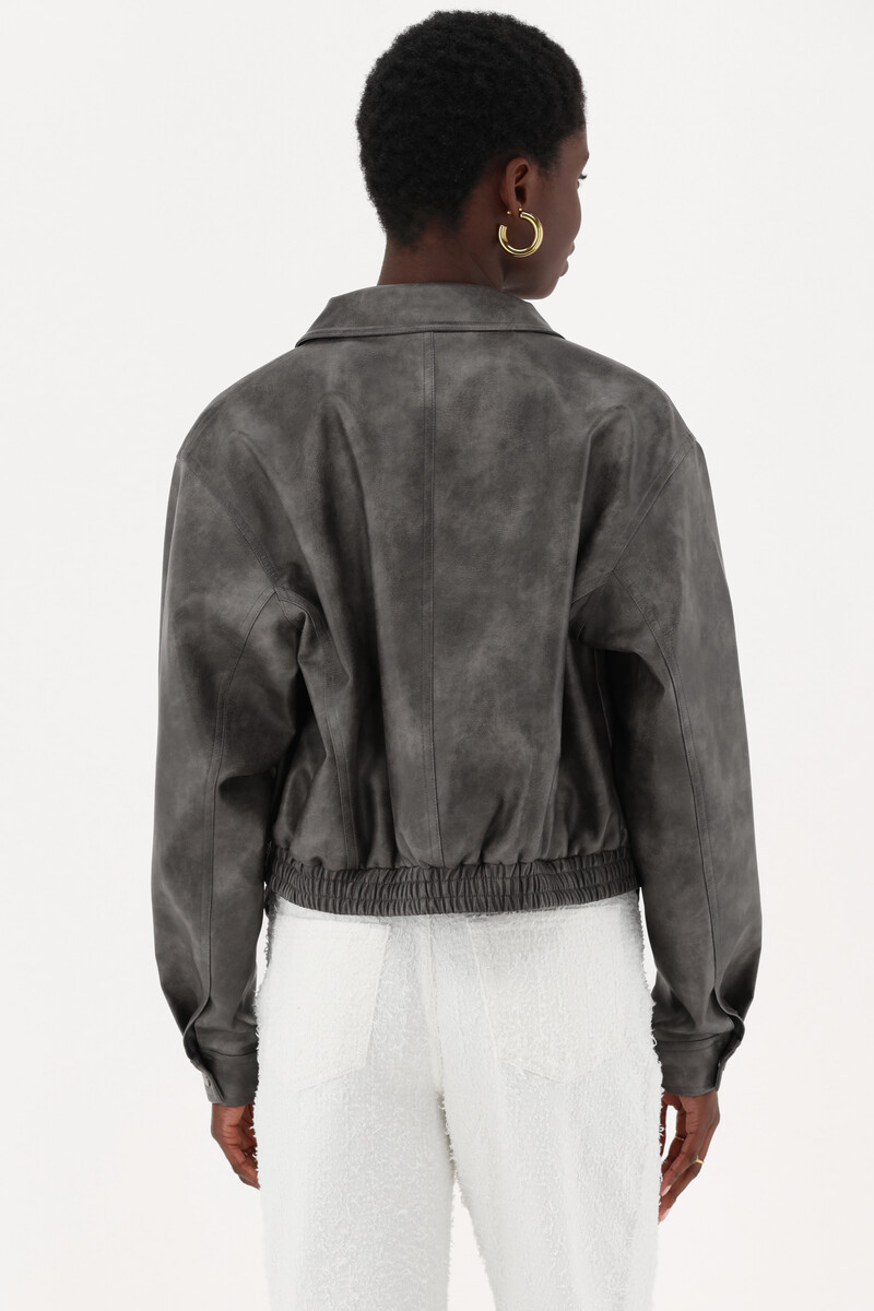 Brown imitation leather jacket | My Jewellery