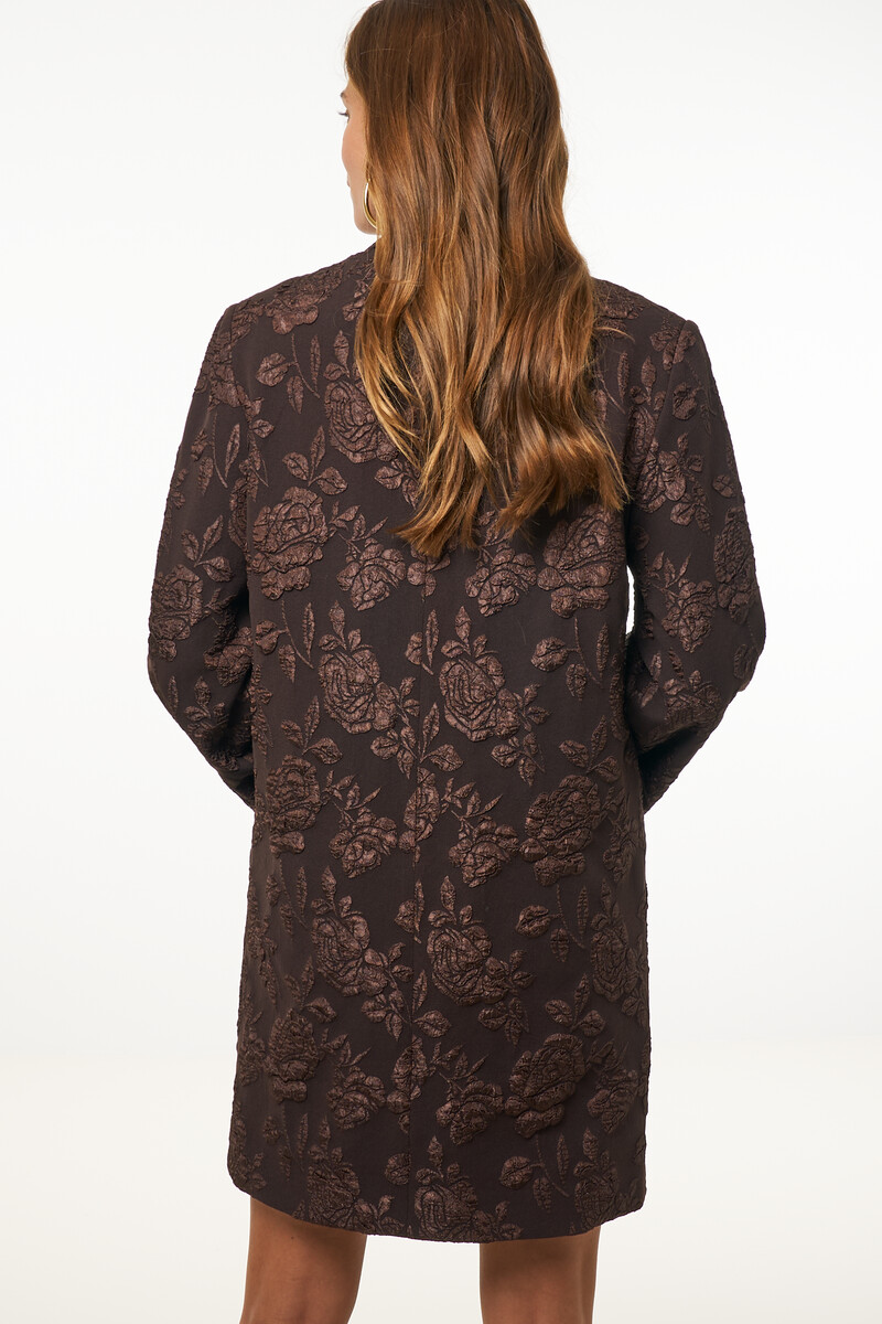 Brown jacquard blazer dress | My Jewellery