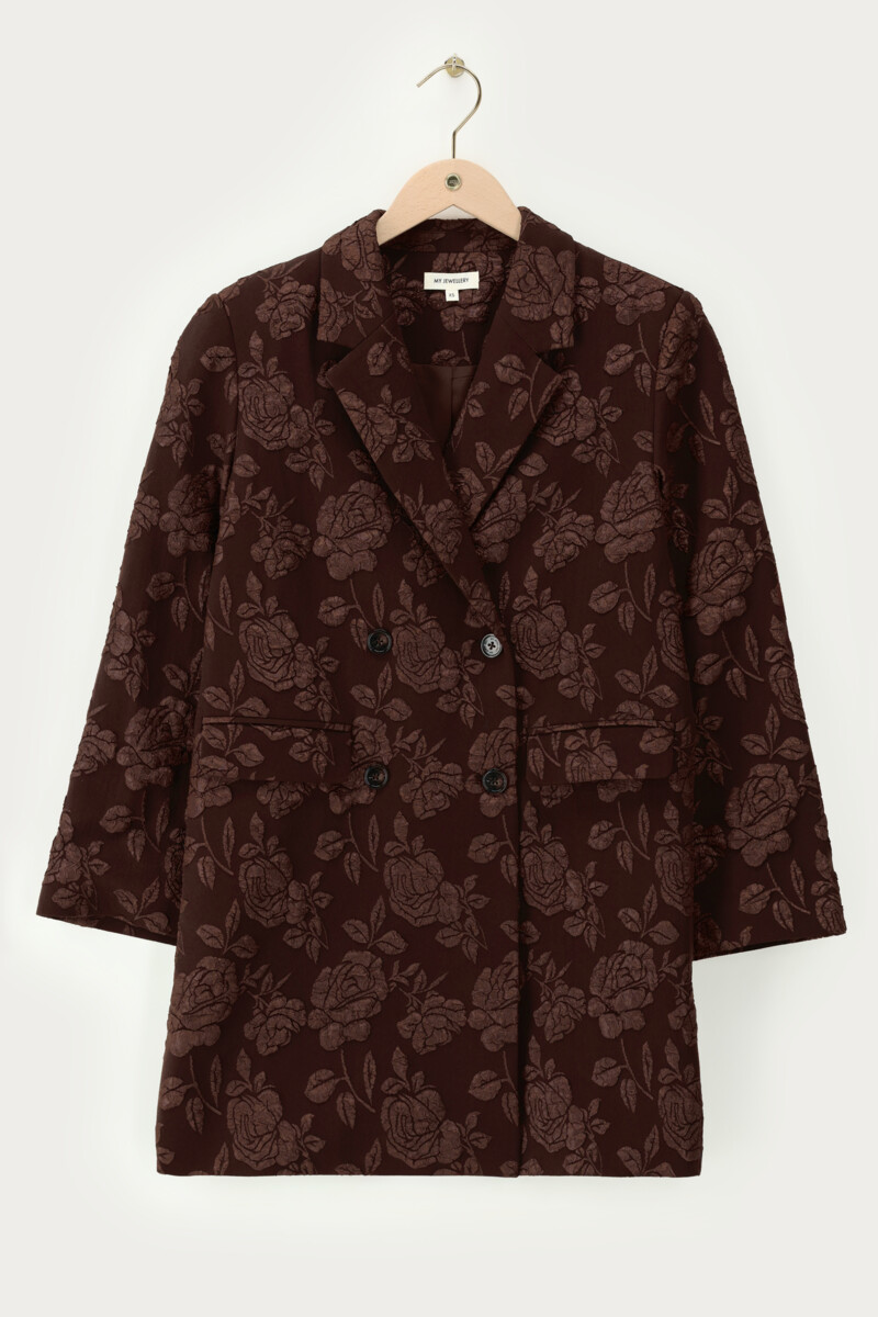 Brown jacquard blazer dress | My Jewellery