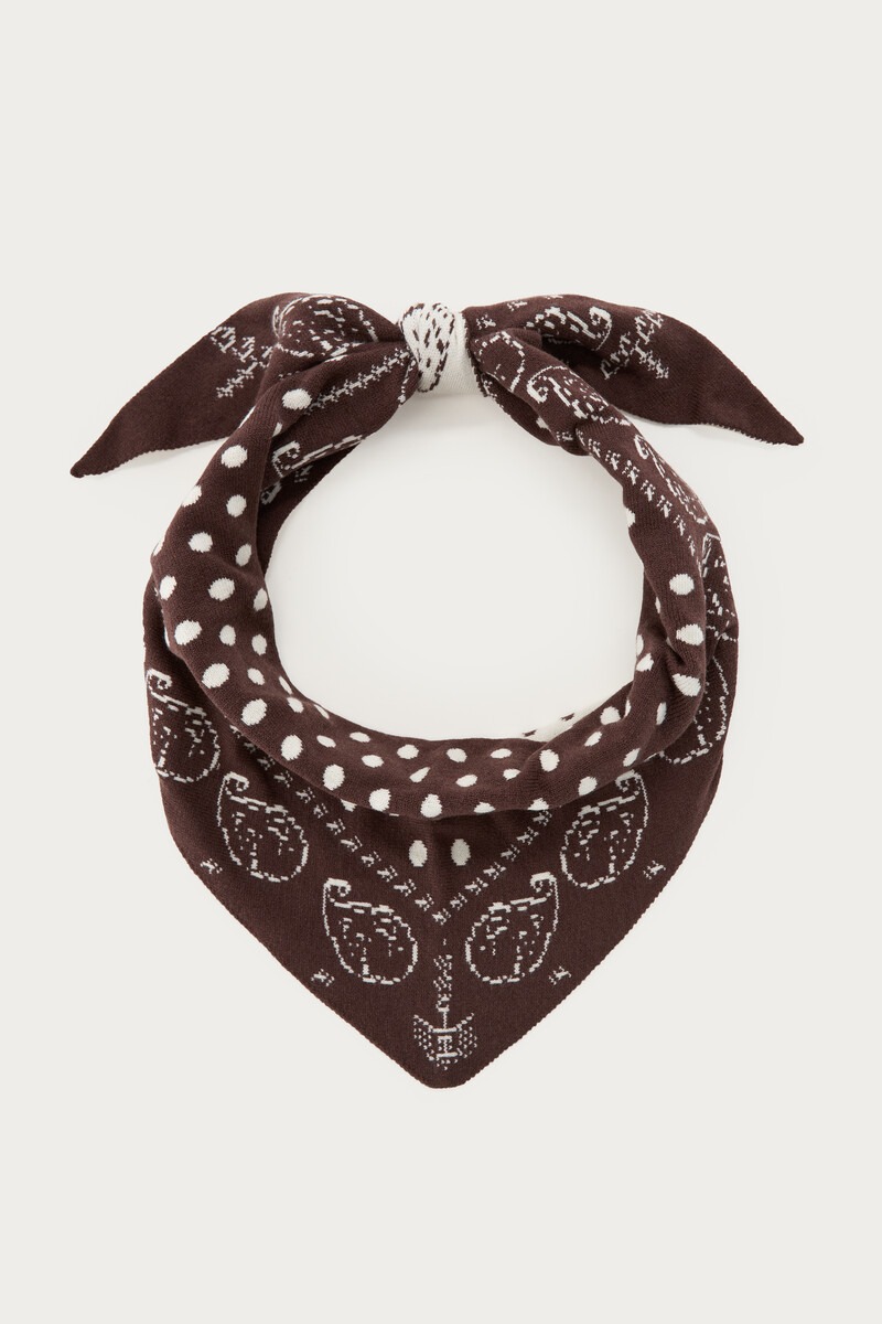 Brown jacquard scarf with paisley print | My Jewellery