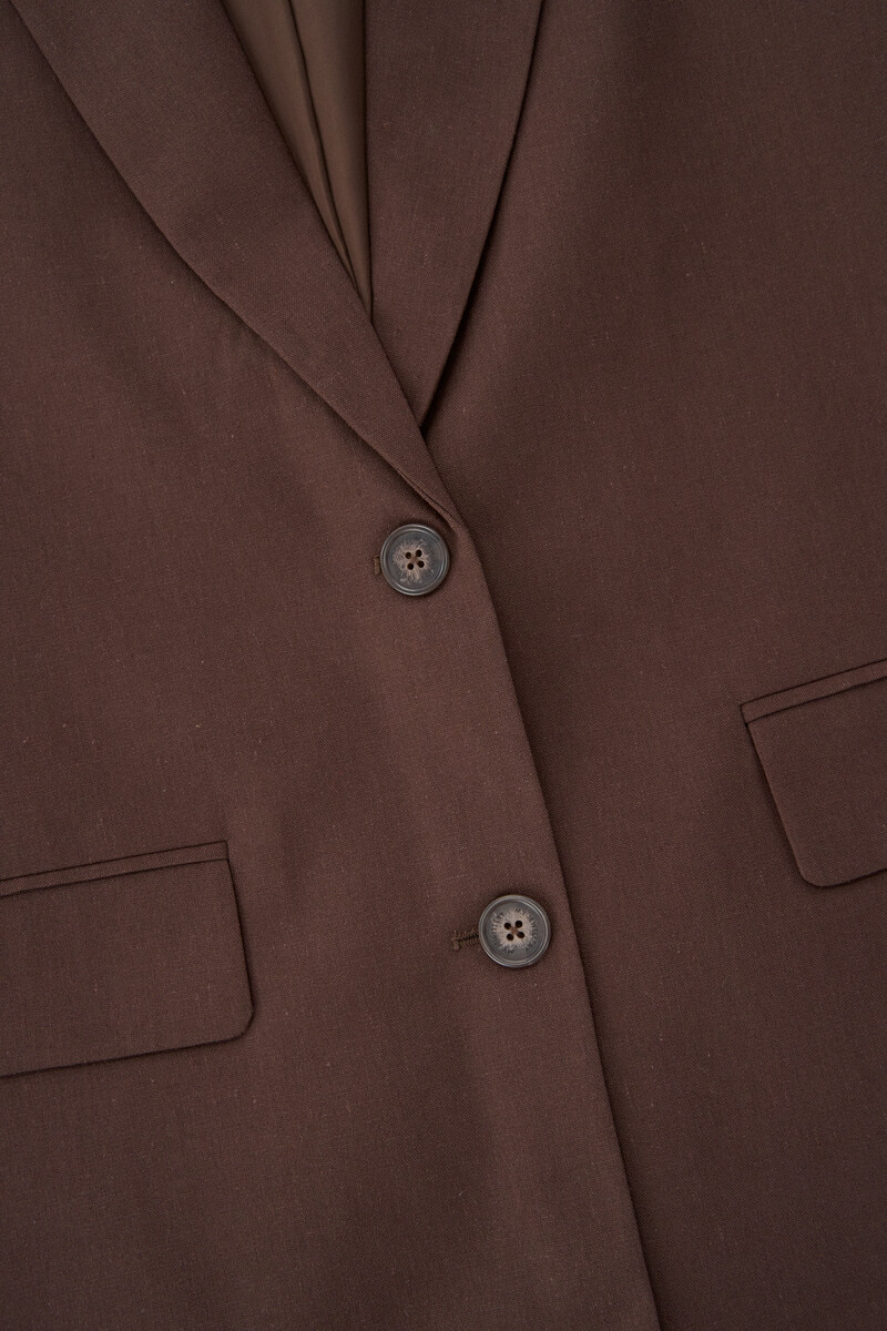 Brown linen look blazer | My Jewellery