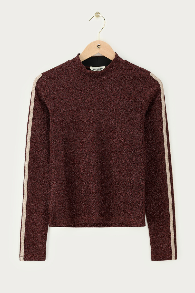 Brown lurex top with stripes | My Jewellery