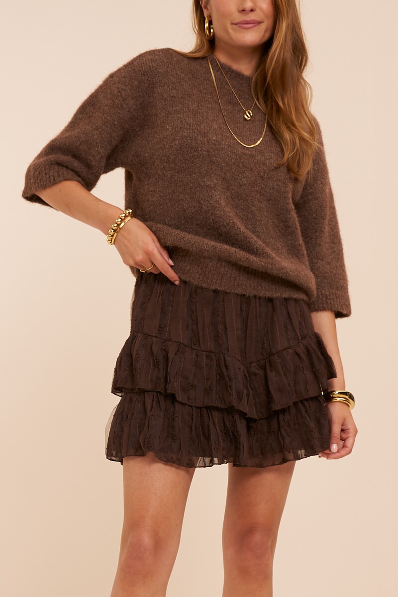 Brown mesh skirt with layer | My Jewellery