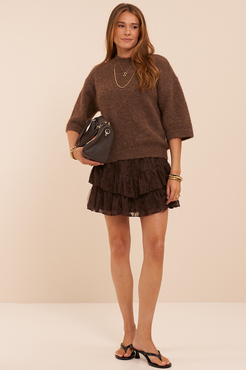 Brown mesh skirt with layer | My Jewellery