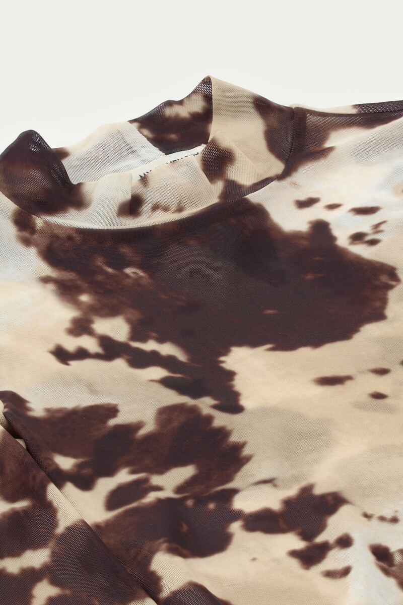 Brown mesh top with cow print | My Jewellery