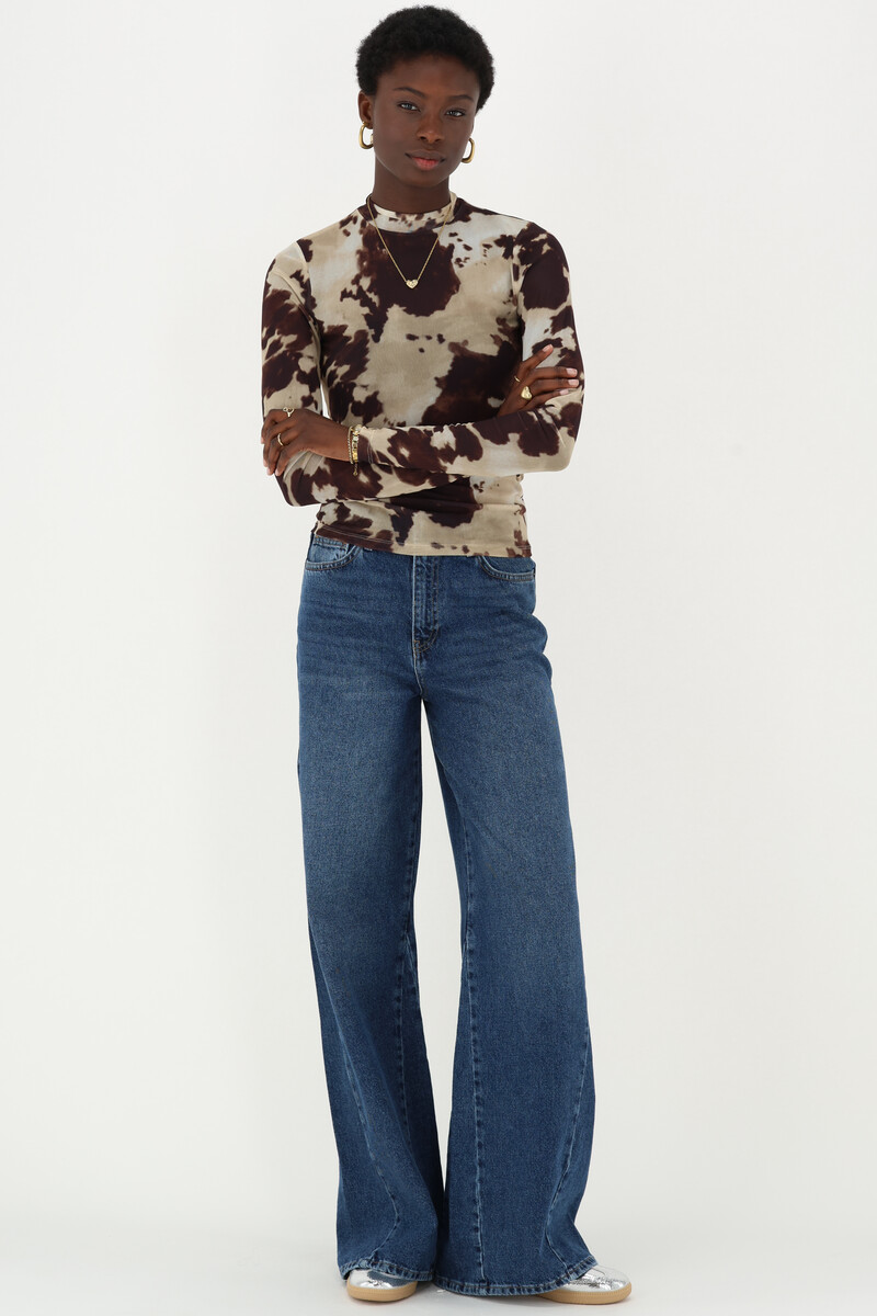 Brown mesh top with cow print | My Jewellery