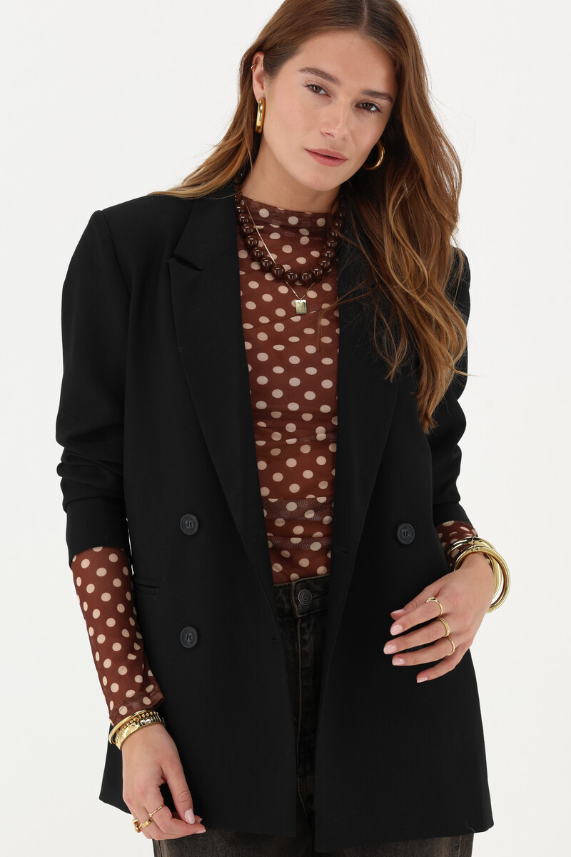 Brown mesh top with polka dot | My Jewellery