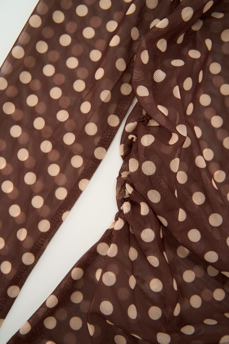 Brown mesh top with polka dot | My Jewellery
