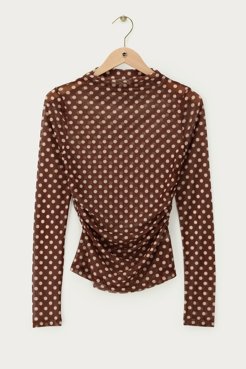 Brown mesh top with polka dot | My Jewellery