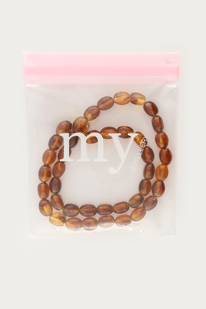 Brown minimalist beaded necklace | My Jewellery
