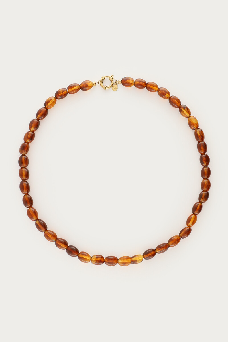 Brown minimalist beaded necklace | My Jewellery