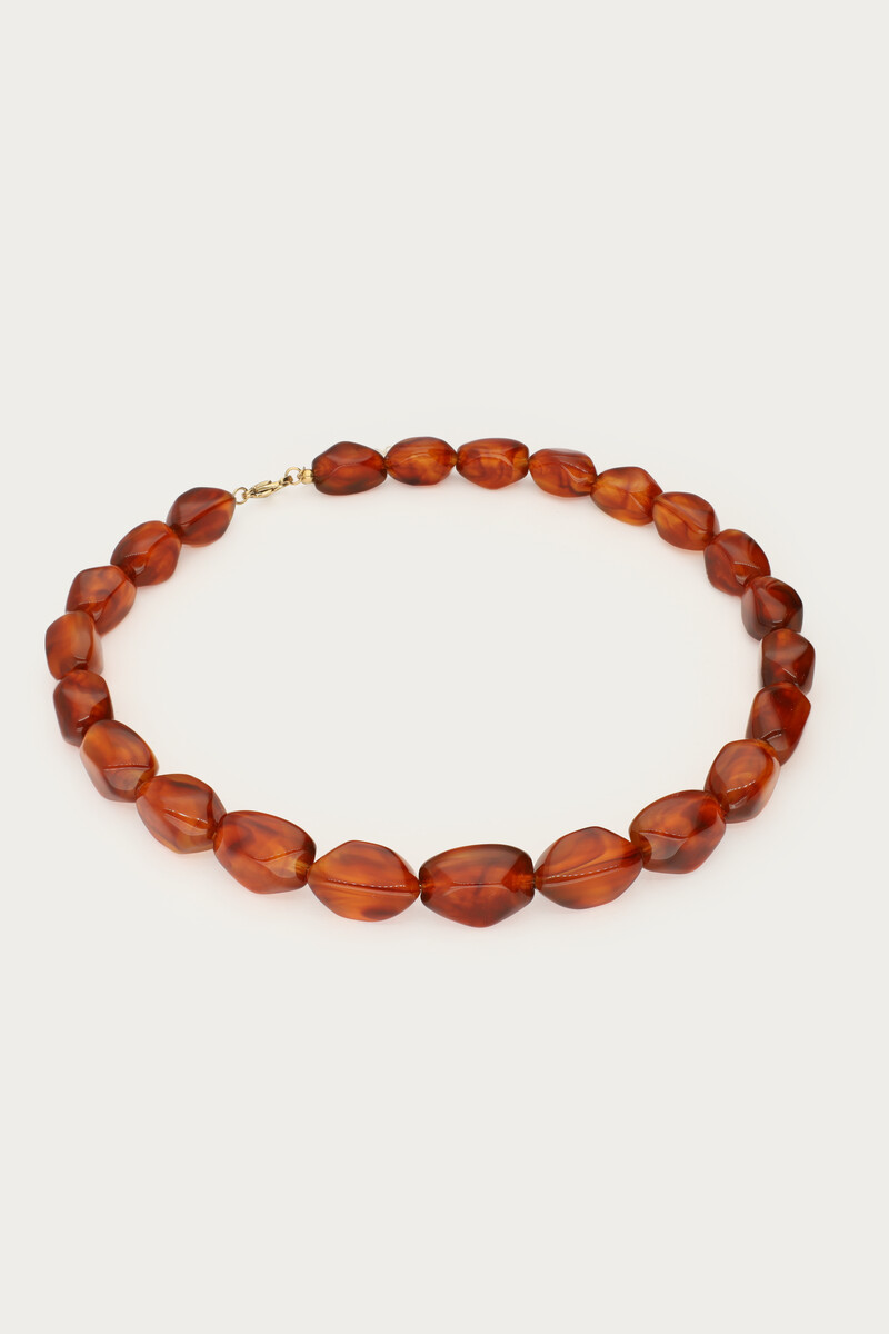 Brown necklace with oval beads | My Jewellery