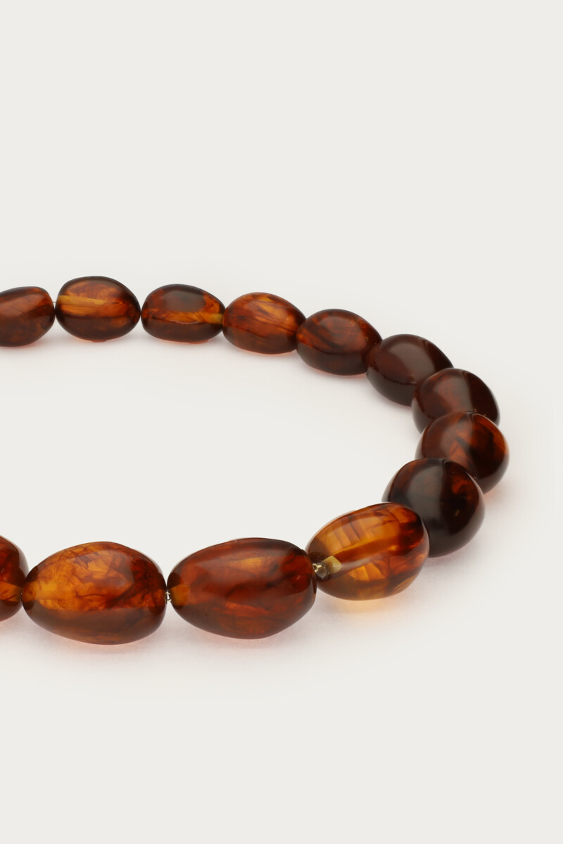 Brown necklace with statement oval beads | My Jewellery