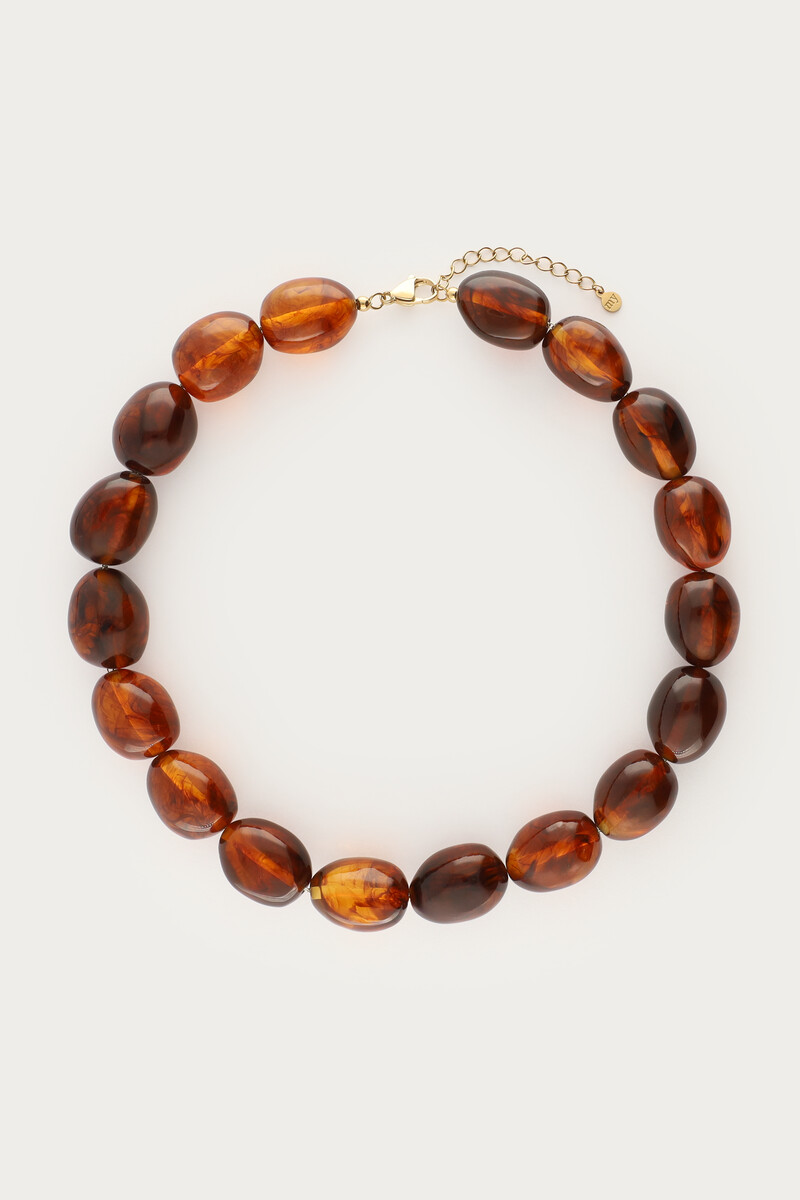 Brown necklace with statement oval beads | My Jewellery
