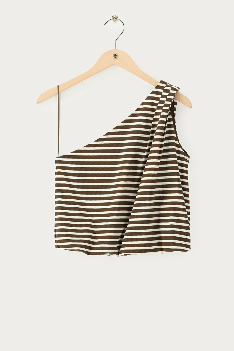 One-Shoulder Striped Balloon Top | My Jewellery