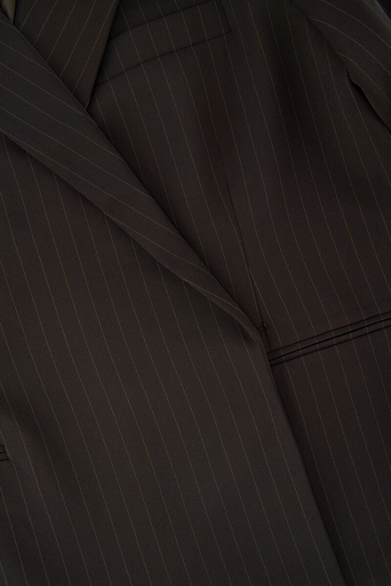 Brown oversized blazer with pinstripes | My Jewellery
