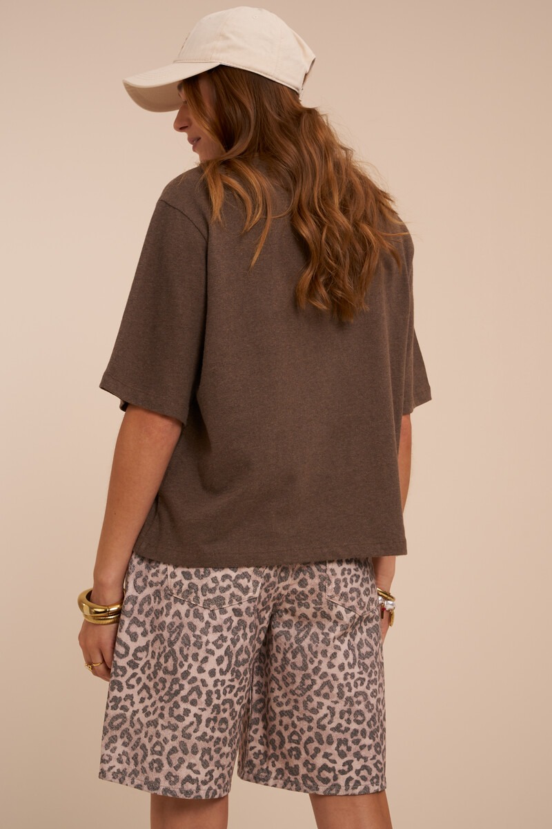 Brown oversized linen T-shirt | My Jewellery