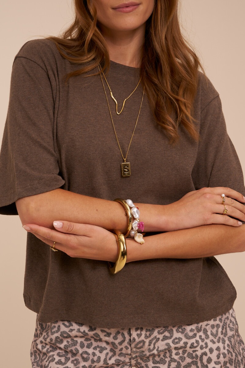 Brown oversized linen T-shirt | My Jewellery
