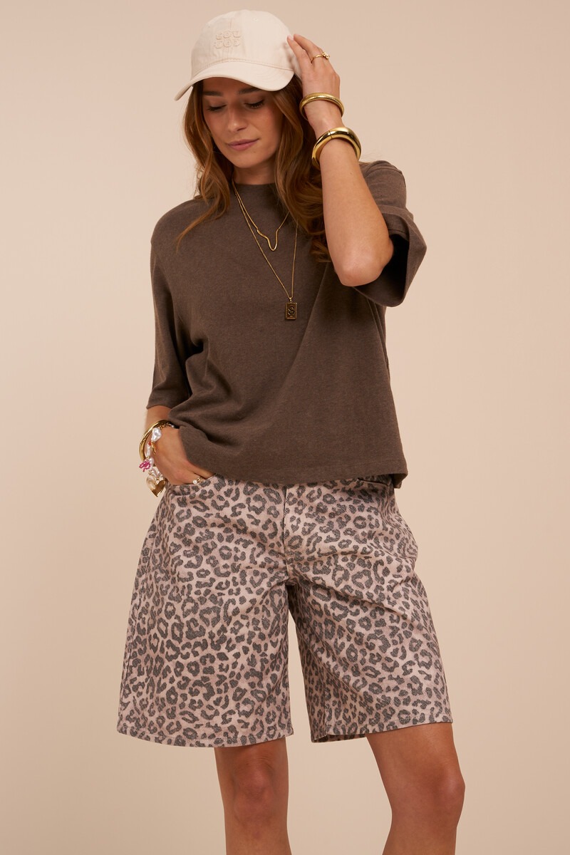 Brown oversized linen T-shirt | My Jewellery