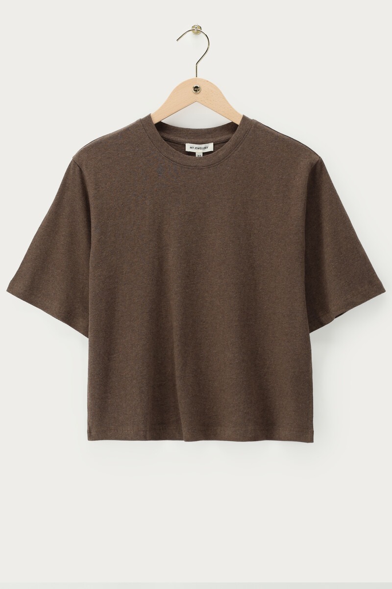 Brown oversized linen T-shirt | My Jewellery