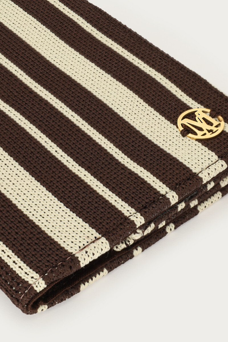 Brown passport cover with beige stripes | My Jewellery
