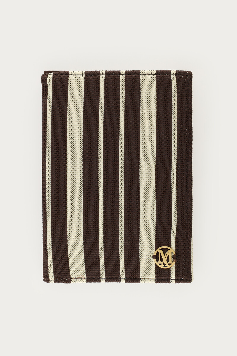 Brown passport cover with beige stripes | My Jewellery