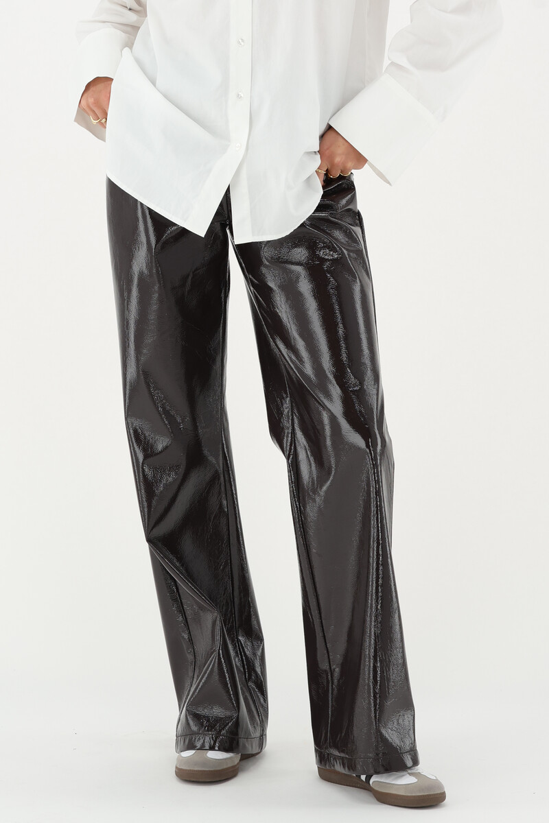 Brown patent trousers | My Jewellery