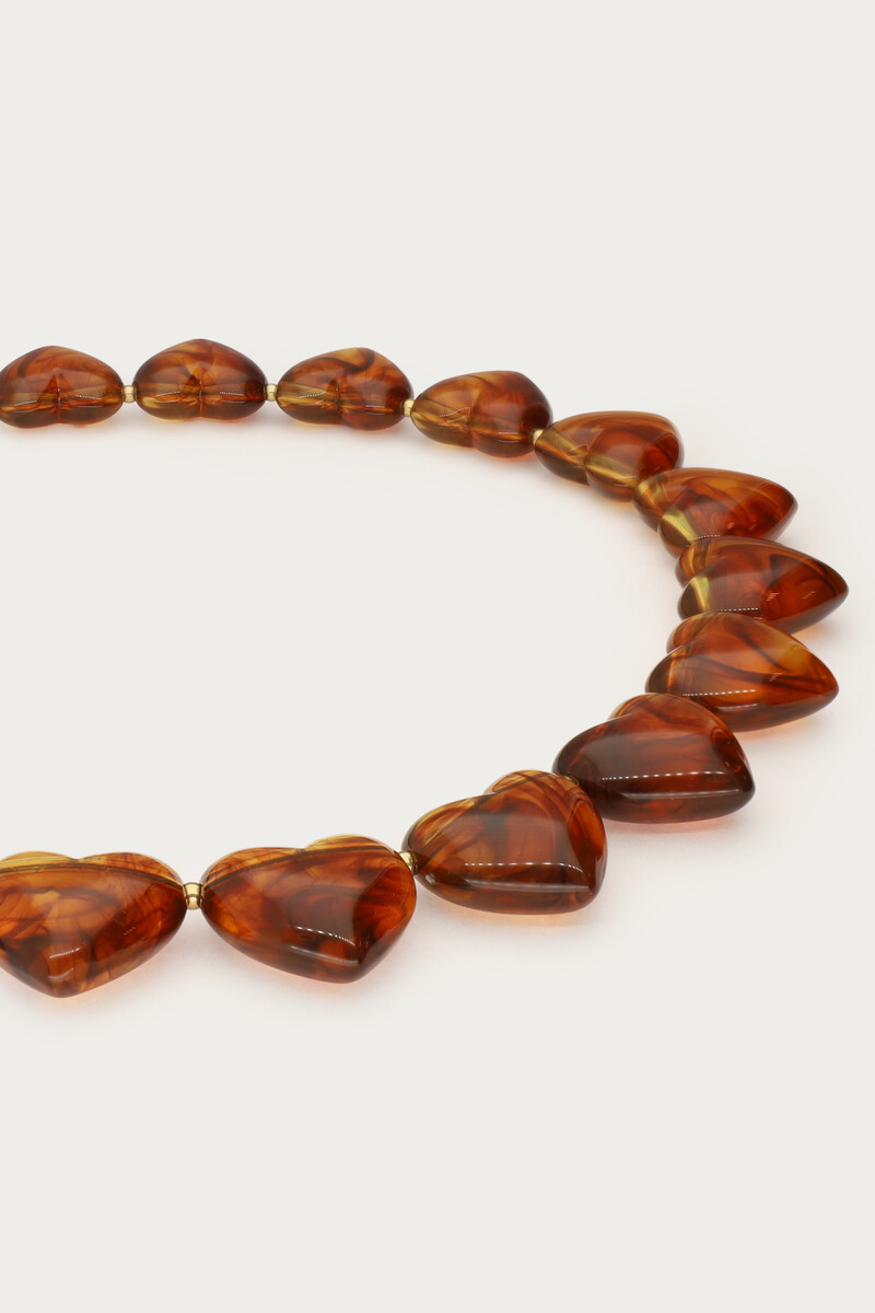 Brown statement necklace with hearts | My Jewellery