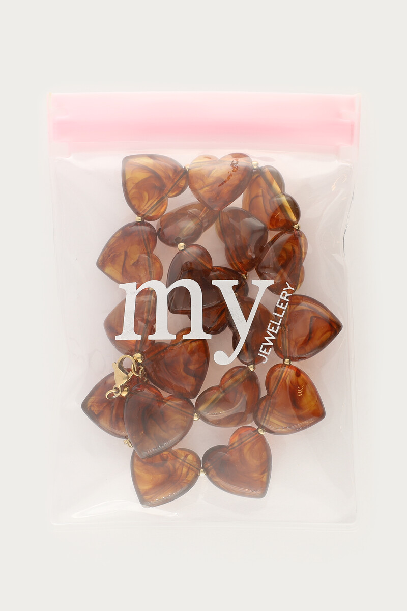 Brown statement necklace with hearts | My Jewellery