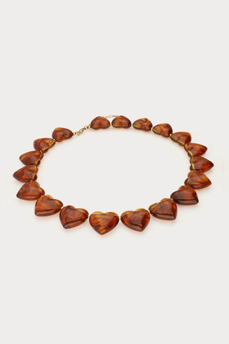 Brown statement necklace with hearts | My Jewellery