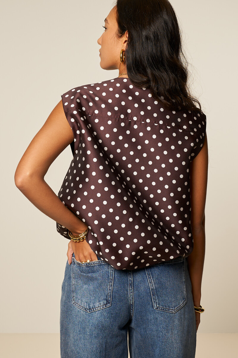 Brown polka dot vest in balloon look | My Jewellery