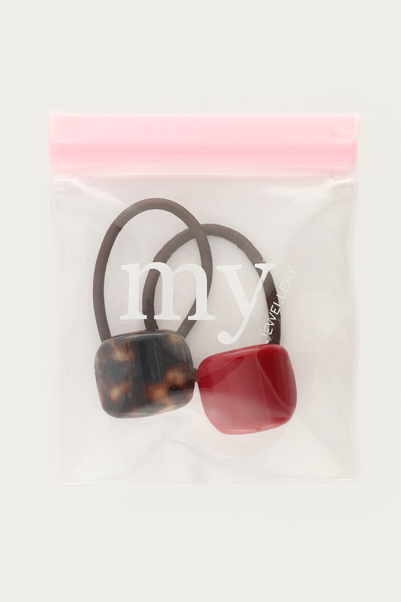 Brown red hair elastic set | My Jewellery