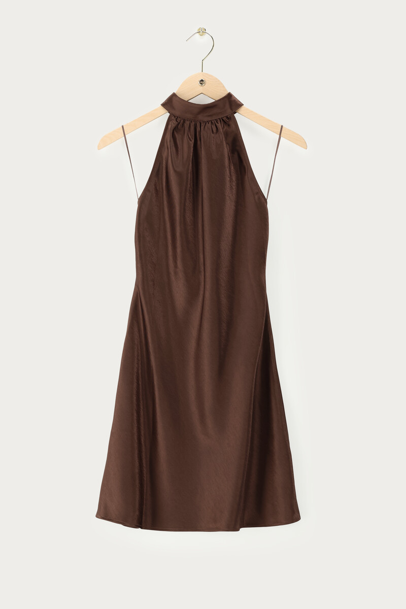Brown halter neck dress | My Jewellery
