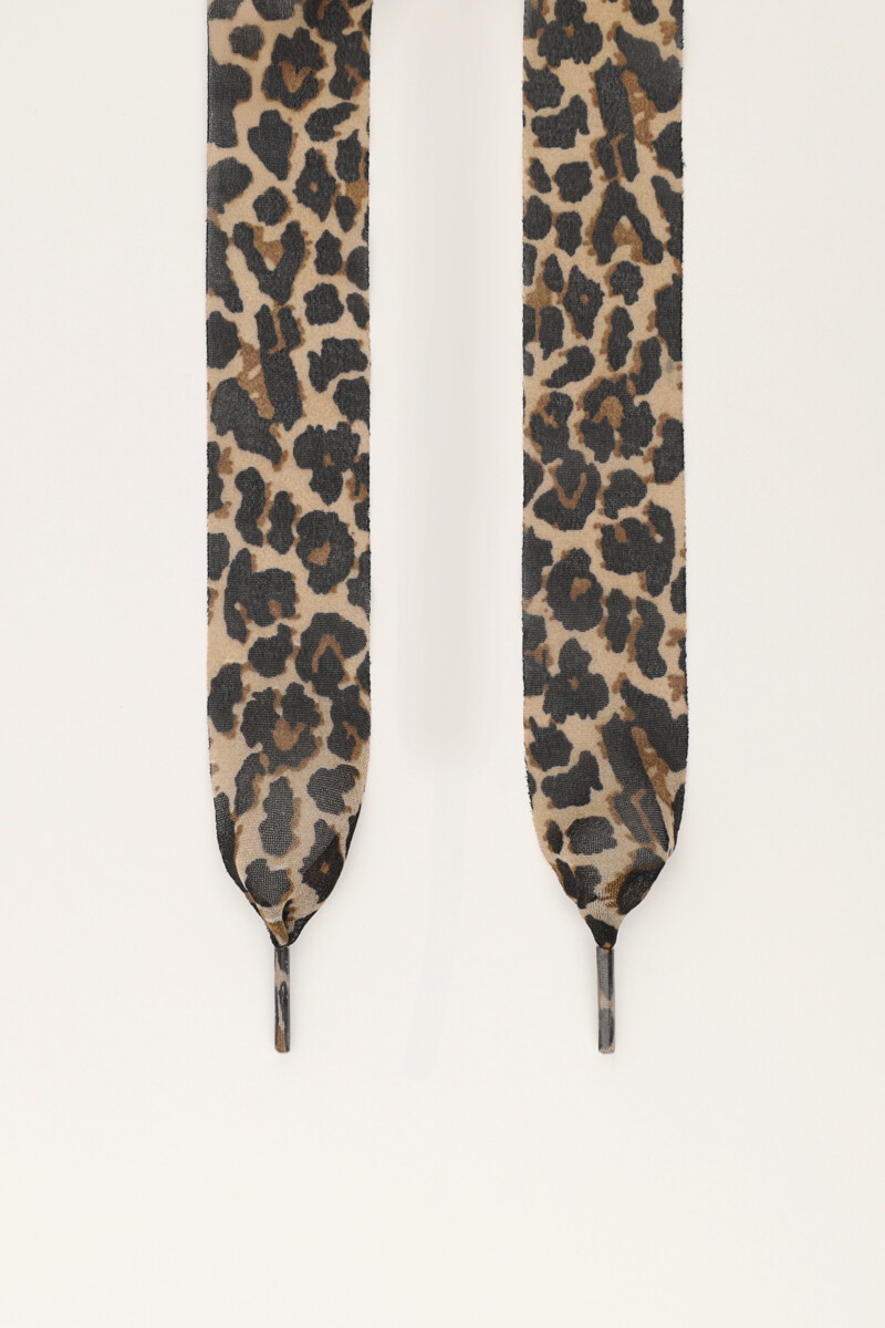 Brown shoelaces with leopard print | My Jewellery