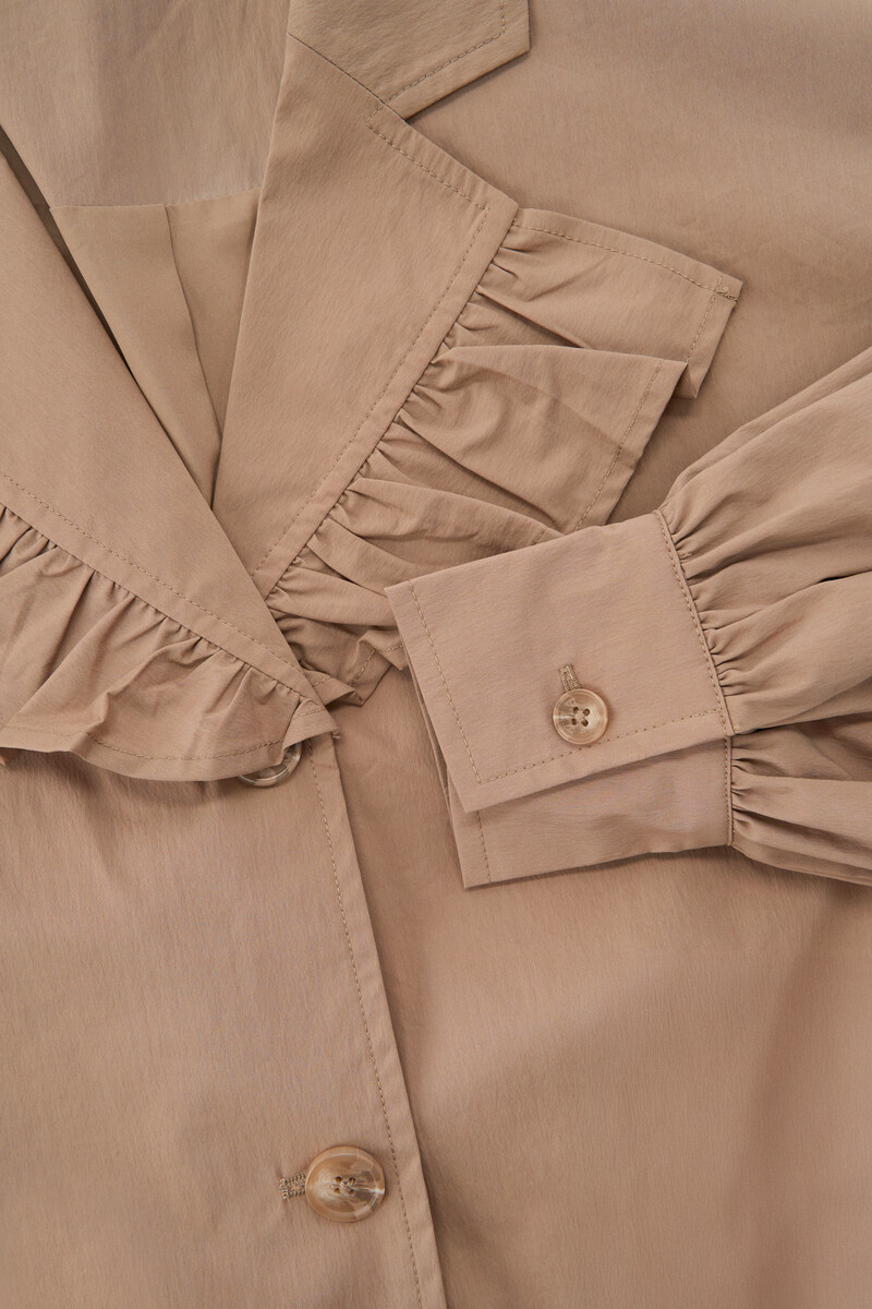 Brown short blazer with ruffles | My Jewellery