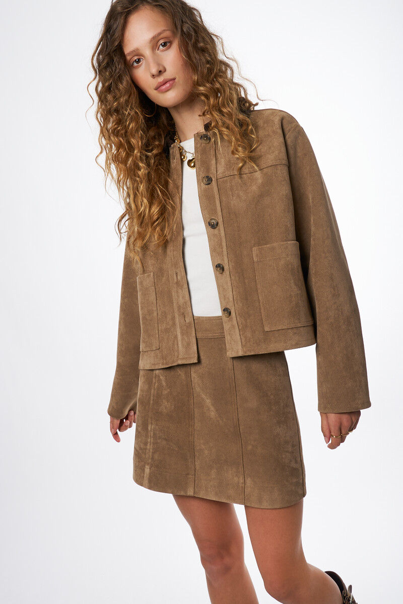 Brown short skirt in suede look | My Jewellery