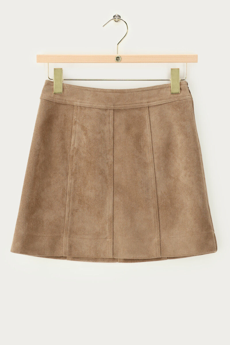 Brown short skirt in suede look | My Jewellery