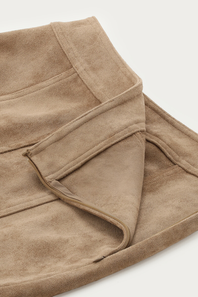 Brown short skirt in suede look | My Jewellery