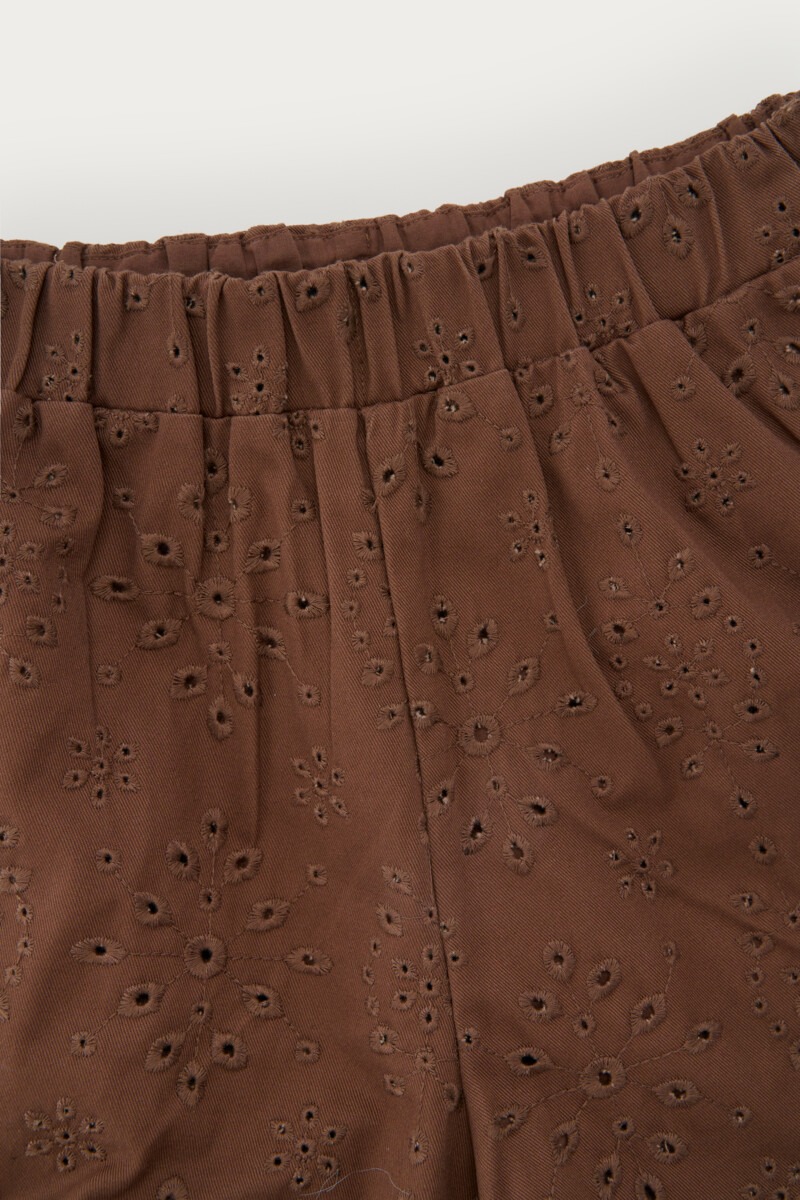 Brown shorts with embroidery anglaise | My Jewellery
