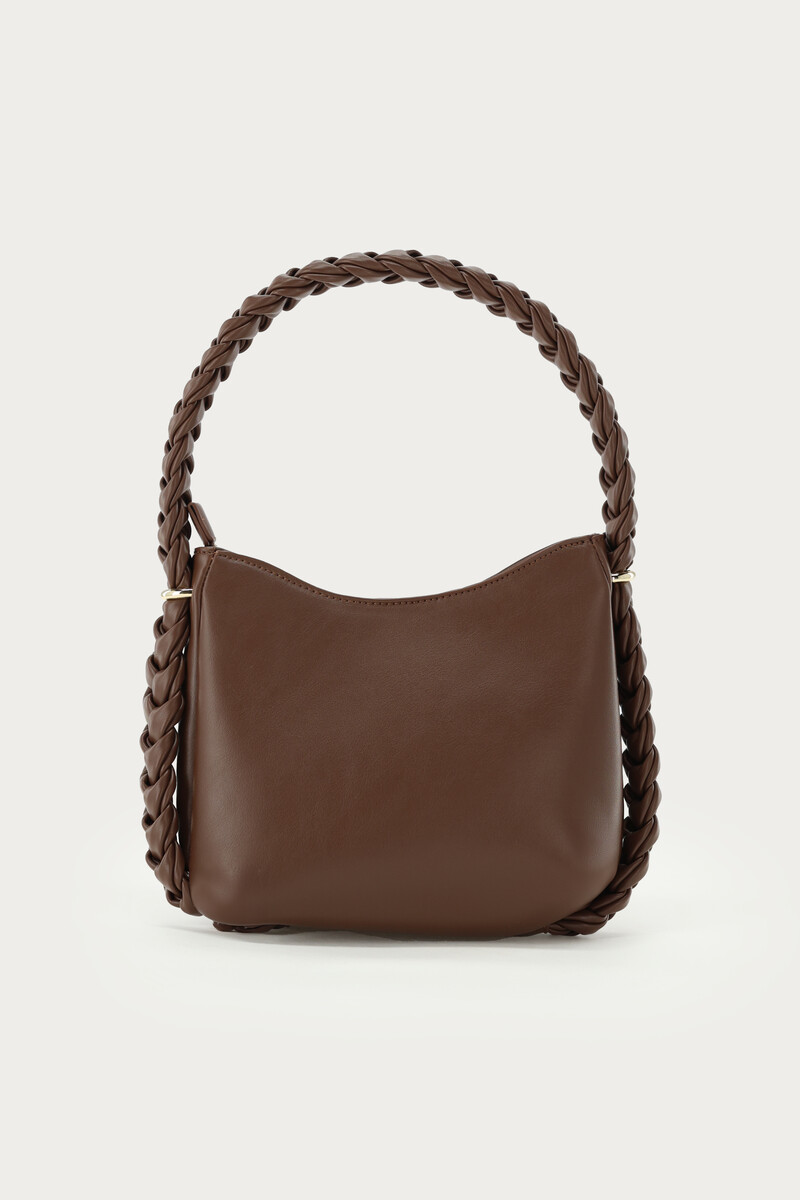 Brown shoulder bag with braided detail | My Jewellery