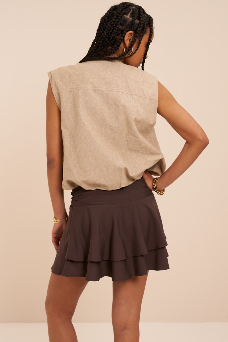 Brown skirt with draping | My Jewellery