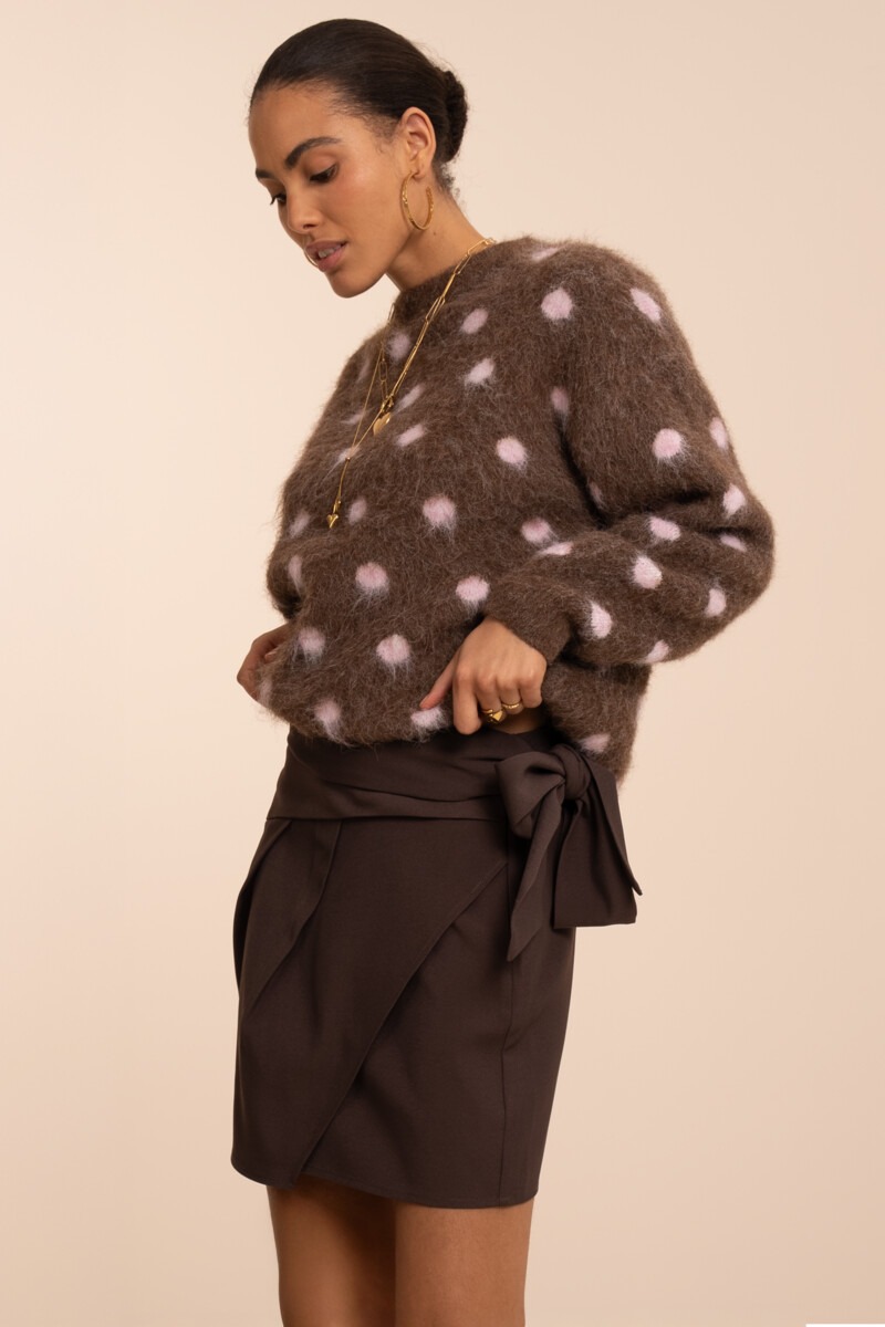 Brown skirt with wrap and bow | My Jewellery